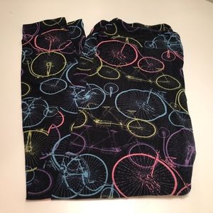 LULAROE - Black/Multi Bike Leggings -TC